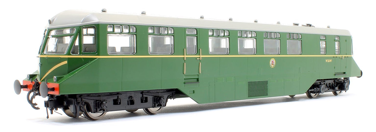 GWR AEC Diesel Railcar GWR BR green with speed whiskers (dark grey roof)