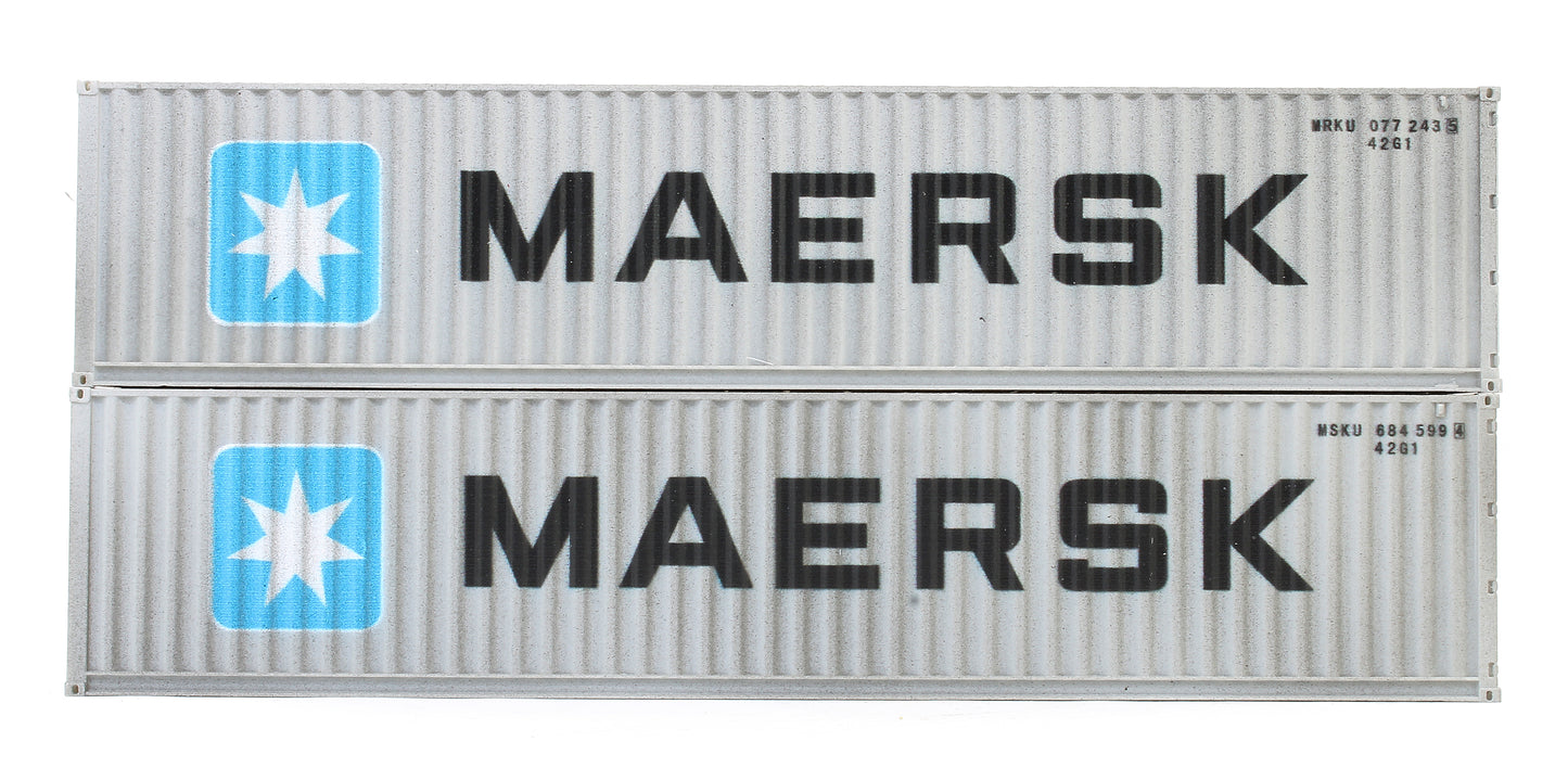 40 Ft Container Maersk Twin Pack MRKU & MSKU - Weathered