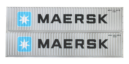 40 Ft Container Maersk Twin Pack MRKU & MSKU - Weathered