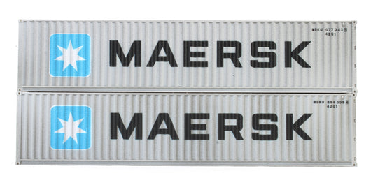 40 Ft Container Maersk Twin Pack MRKU & MSKU - Weathered