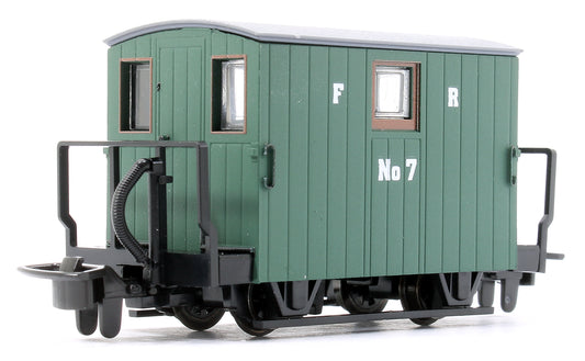 4 Wheel Ffestiniog Railway Two Balcony Brake Van Green No.7