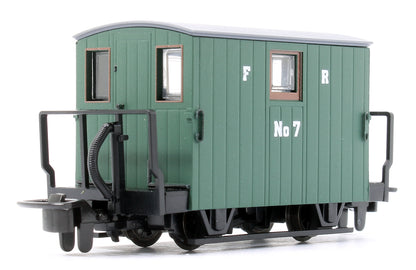 4 Wheel Ffestiniog Railway Two Balcony Brake Van Green No.7