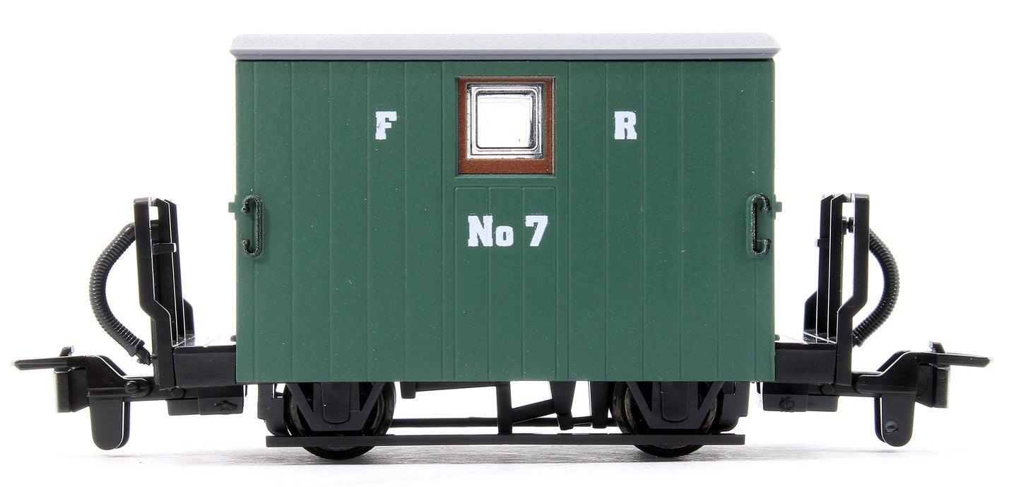 4 Wheel Ffestiniog Railway Two Balcony Brake Van Green No.7