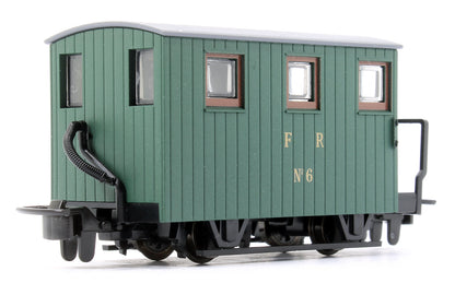 4 Wheel Ffestiniog Railway Single Balcony Brake Van Green No.6