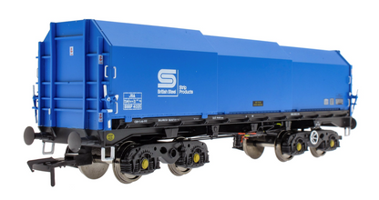 Pre-Owned ACC2122-BSC-3 JSA Bogie Covered Steel Wagon Twin Pack - British Steel 3 - BSSP 4057, BSSP 4076