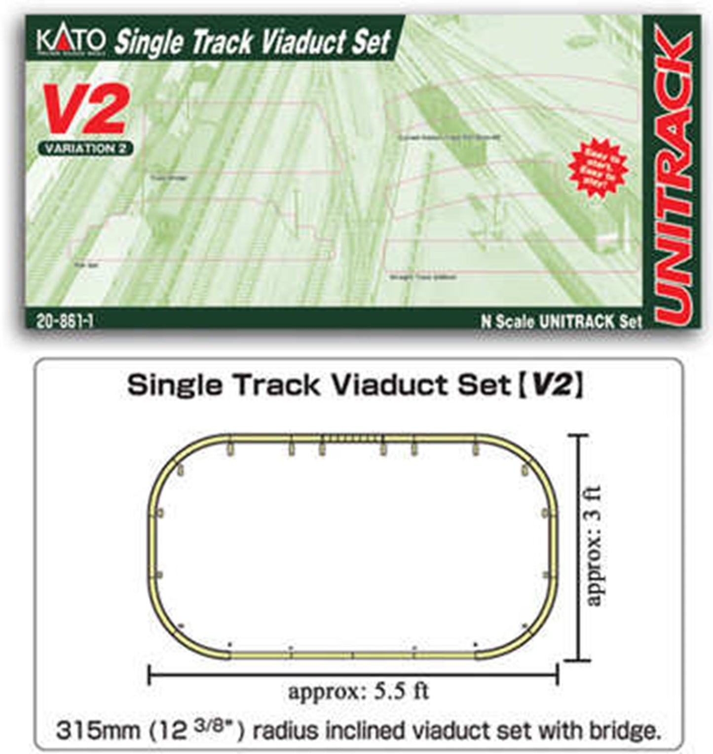 Kato 20-861 V2 Up & Down Elevated Oval Variation Pack