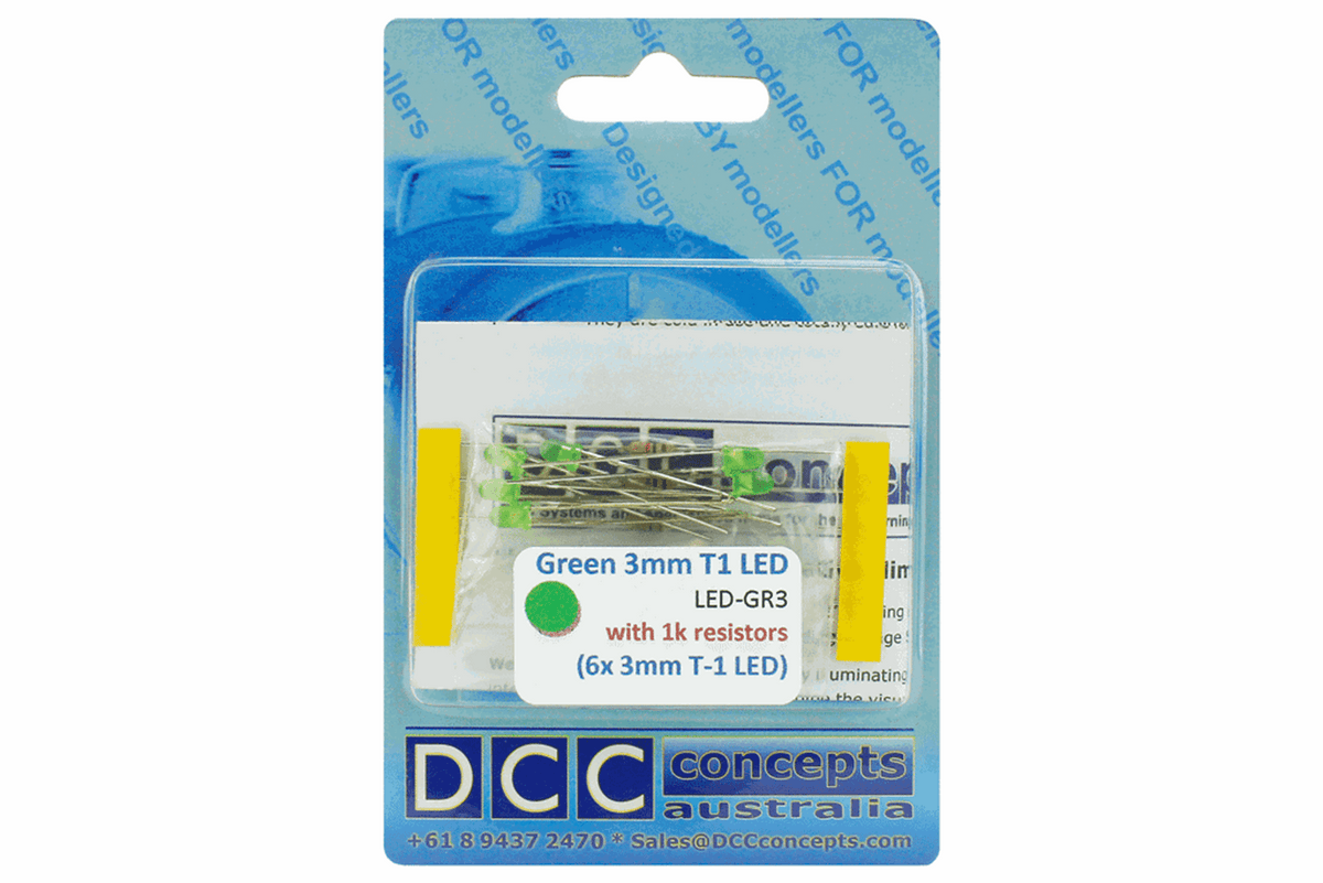 T1 Type 6x 3mm (w/resistors) Green