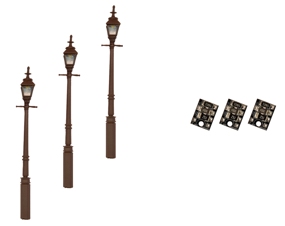 4mm Scale Gas Street/Platform Lamps – Black (3 pack)