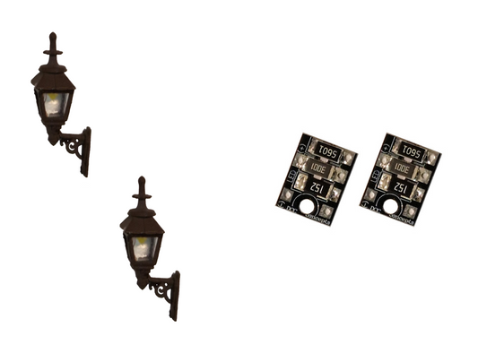 4mm Scale Gas Wall Lamps – Black (2 pack)