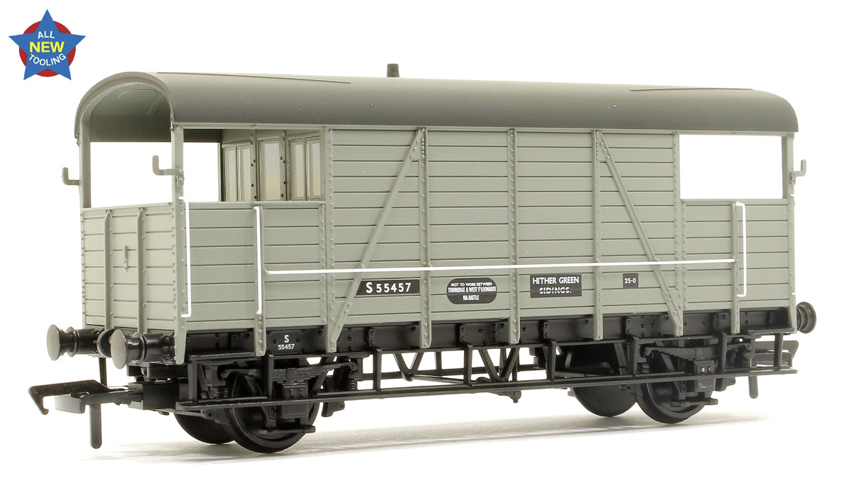 SE&CR 25T 'Dance Hall' Brake Van BR Grey (Early) 55457