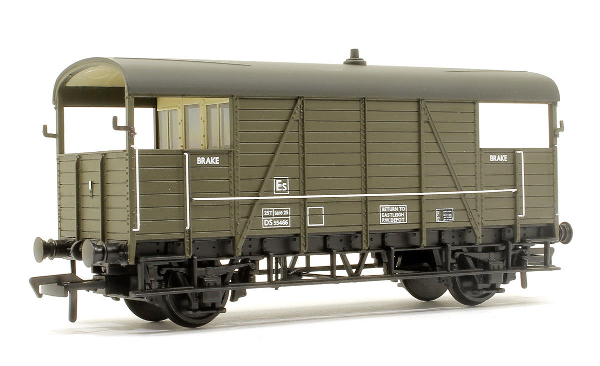 SE&CR 25T 'Dance Hall' Brake Van BR Departmental Olive Green No. DS55466