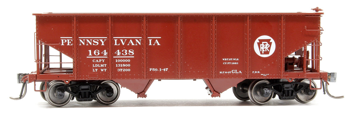 Single HO GLa 2-Bay Hopper: PRR Circle Keystone No.164438