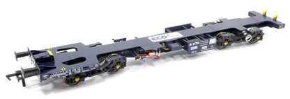 Ecofret FWA Container Flat Triple Set - GBR blue with large Ecofret branding on deck