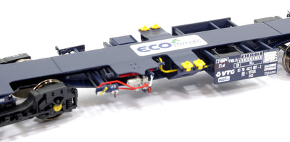 Ecofret FWA Container Flat Triple Set - GBR blue with large Ecofret branding on deck