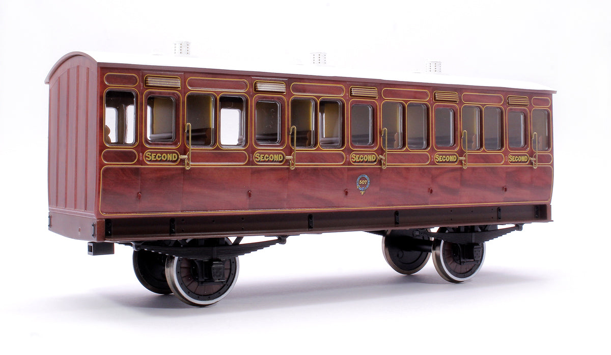 Stroudley 4 Wheel Suburban Oil Lit 2nd Mahogany 507 - DCC & Light Bar Fitted