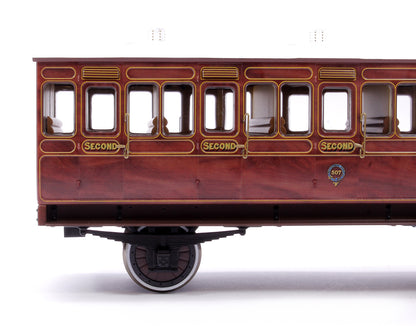 Stroudley 4 Wheel Suburban Oil Lit 2nd Mahogany 507 - DCC & Light Bar Fitted