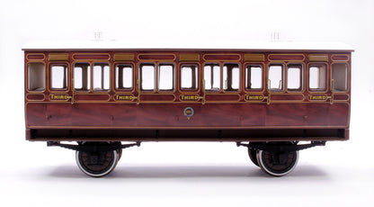 Stroudley 4 Wheel Suburban Oil Lit 3rd Mahogany 861 - DCC & Light Bar Fitted