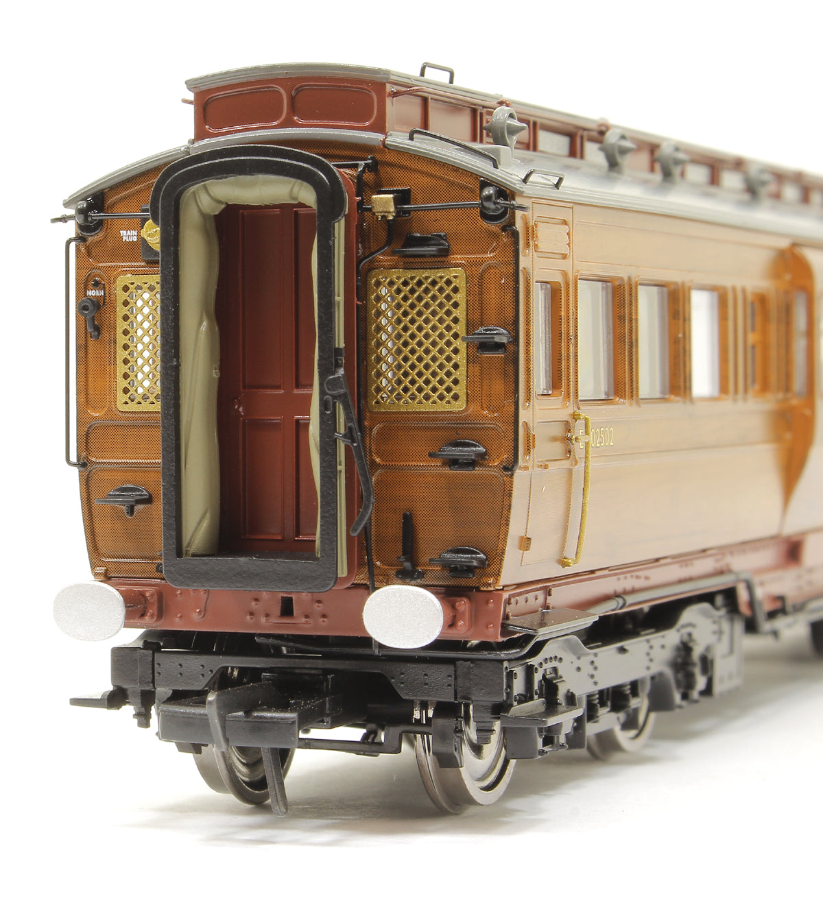 LNER Dynamometer Car No. E905202 in British Railways faux teak finish with BR Gill Sans lettering