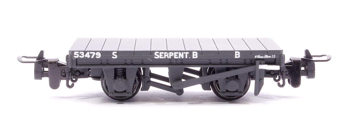 Pre-Owned RNAD Flat Wagon Statfold Barn Railway Grey 'Serpent B' No. 53479