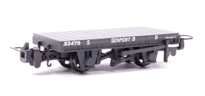 Pre-Owned RNAD Flat Wagon Statfold Barn Railway Grey 'Serpent B' No. 53479
