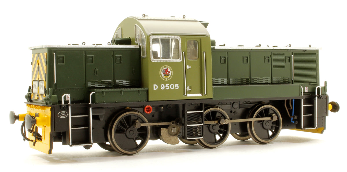 Class 14 BR Two Tone Green Diesel Locomotive with Wasp Ends D9505