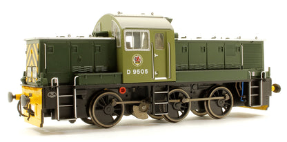 Class 14 BR Two Tone Green Diesel Locomotive with Wasp Ends D9505