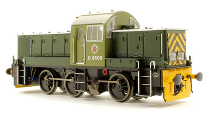 Class 14 BR Two Tone Green Diesel Locomotive with Wasp Ends D9505