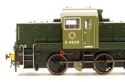 Class 14 BR Two Tone Green Diesel Locomotive with Wasp Ends D9505