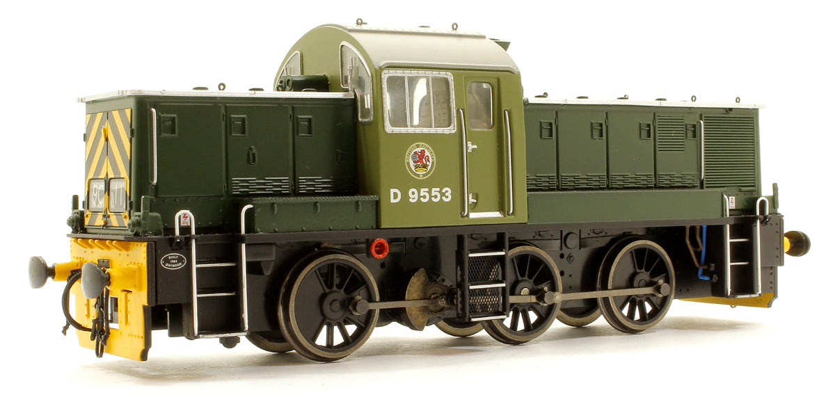 Class 14 BR Two Tone Green Diesel Locomotive D9553 + 4x BR Black Dogfish Hoppers