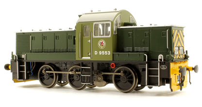 Class 14 BR Two Tone Green Diesel Locomotive D9553 + 4x BR Black Dogfish Hoppers