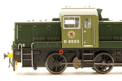 Class 14 BR Two Tone Green Diesel Locomotive D9553 + 4x BR Black Dogfish Hoppers