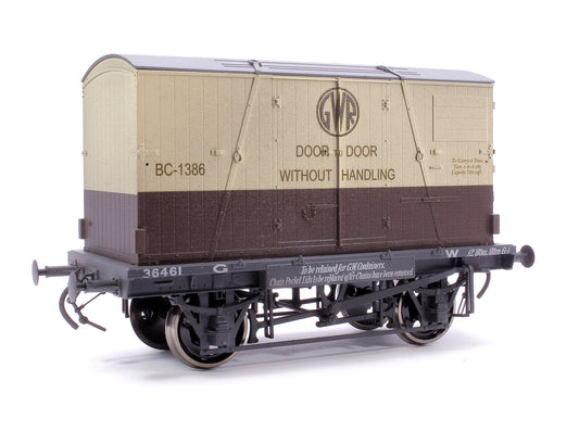 Conflat GWR & 3 Door Container BC-1386 - Weathered