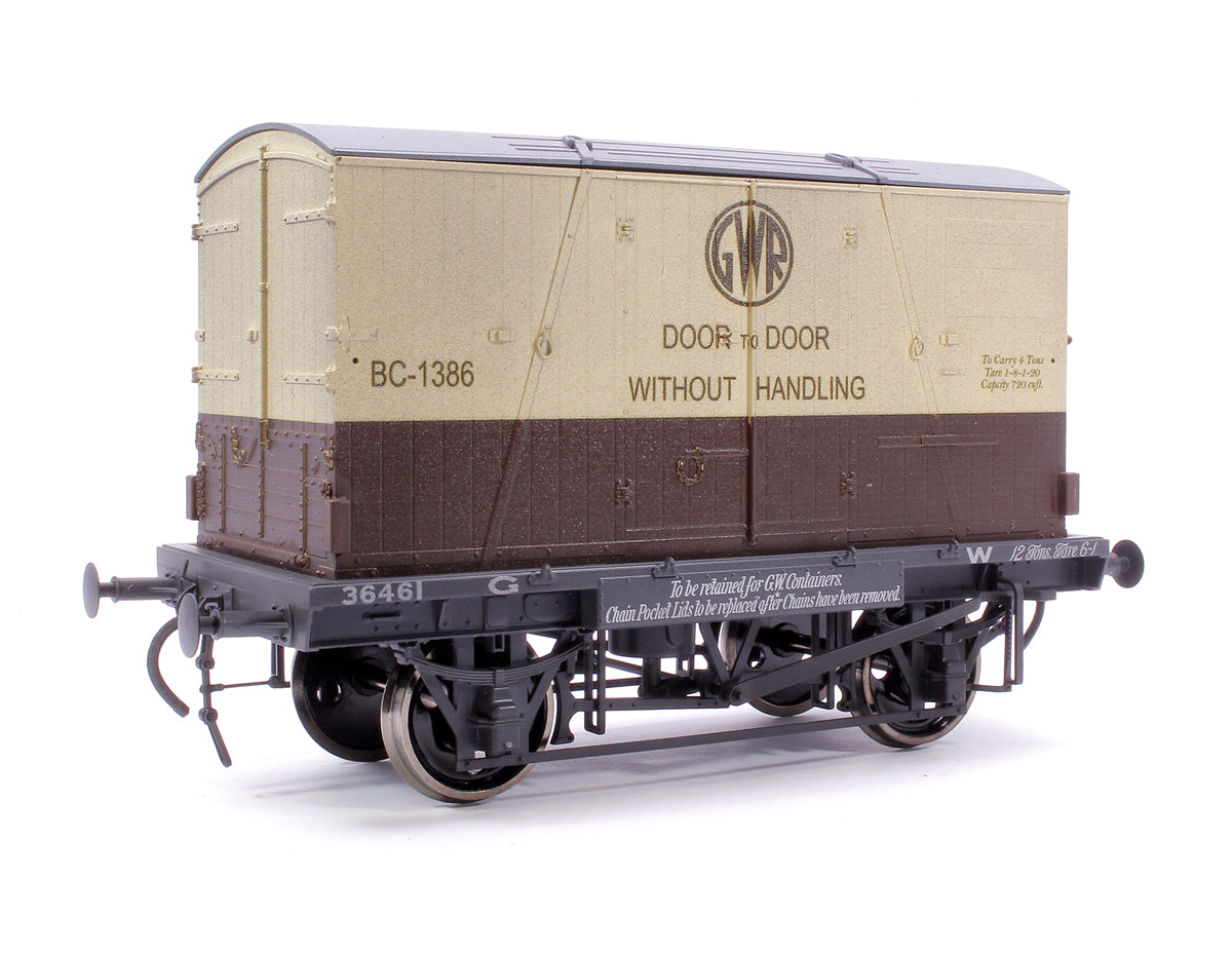 Conflat GWR & 3 Door Container BC-1386 - Weathered