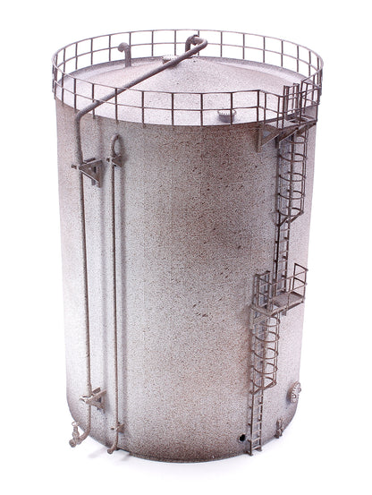 Large Oil Storage Tank with ladder 165mm - WHITE RUSTY