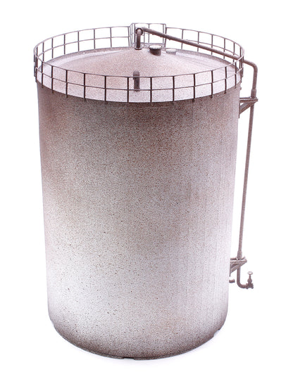 Large Oil Storage Tank with ladder 165mm - WHITE RUSTY