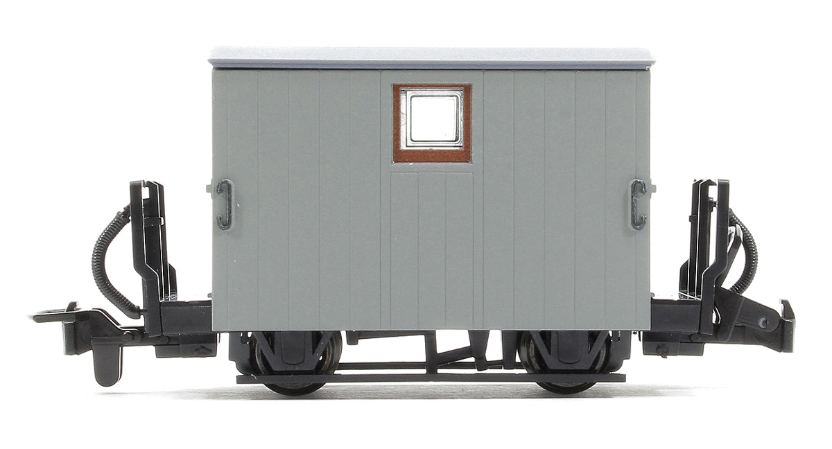 GLT OO-9 Ffestiniog Railway 4-wheel Quarryman Coach 2-balcony, unlettered grey