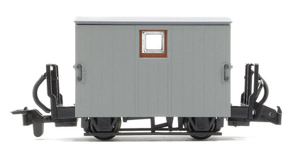 GLT OO-9 Ffestiniog Railway 4-wheel Quarryman Coach 2-balcony, unlettered grey