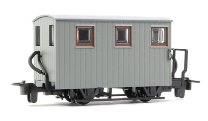 GLT OO-9 Ffestiniog Railway 4-wheel Quarryman Coach 1-balcony, unlettered grey