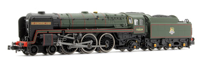 Class 7MT Britannia 4-6-2 East Anglian Set 70039 BR Green Early Crest 4 Gresley Crimson & Cream Coaches - DCC Fitted