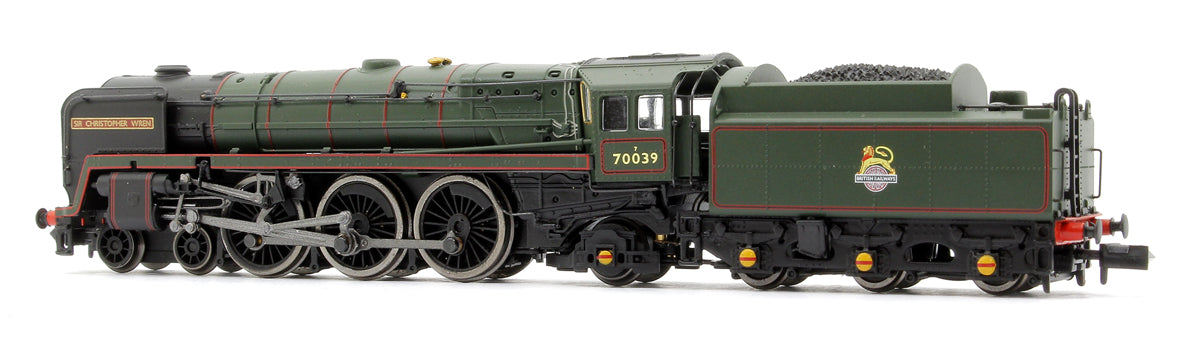 Class 7MT Britannia 4-6-2 East Anglian Set 70039 BR Green Early Crest 4 Gresley Crimson & Cream Coaches