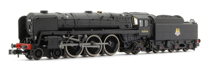 Class 7MT Britannia 4-6-2 70000 BR Unlined Black Early Crest - DCC Fitted