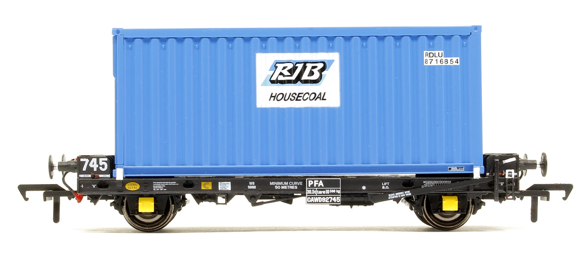 Set of 3 PFA 2 Axle Container Flat Wagons with RJB Coal Containers (Exclusive)