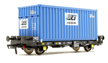 Set of 3 PFA 2 Axle Container Flat Wagons with RJB Coal Containers (Exclusive)