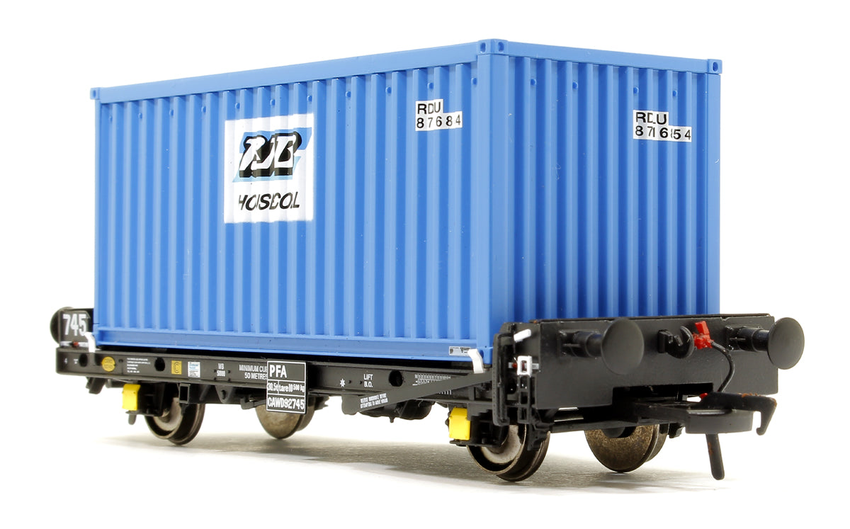 Set of 3 PFA 2 Axle Container Flat Wagons with RJB Coal Containers (Exclusive)
