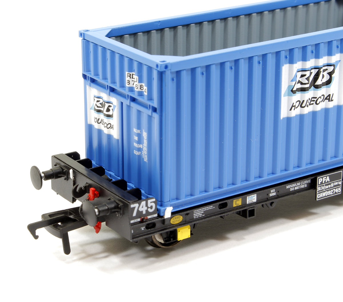 Set of 3 PFA 2 Axle Container Flat Wagons with RJB Coal Containers (Exclusive)