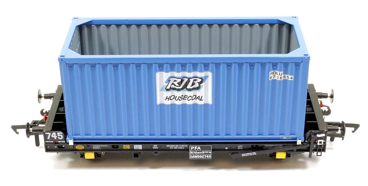 Set of 3 PFA 2 Axle Container Flat Wagons with RJB Coal Containers (Exclusive)