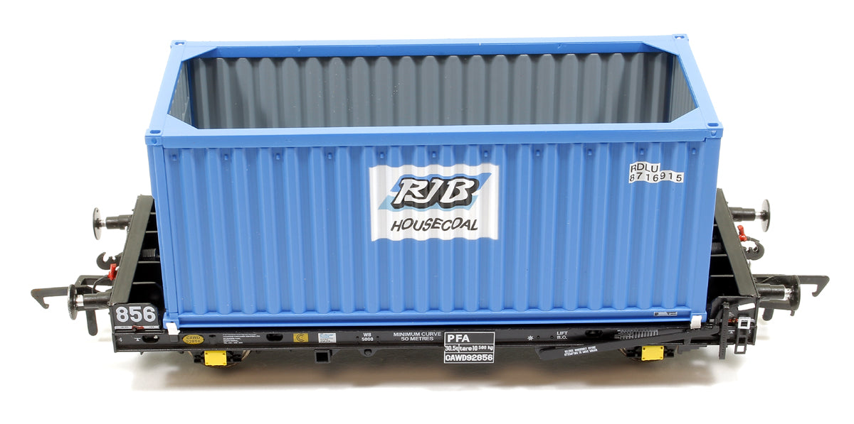 Set of 3 PFA 2 Axle Container Flat Wagons with RJB Coal Containers (Exclusive)