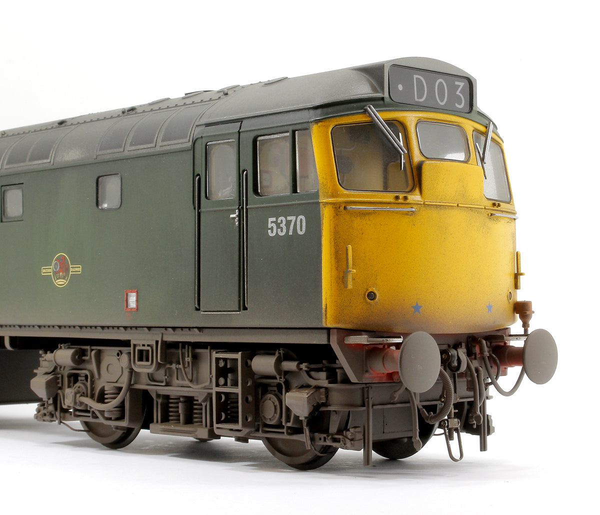 Class 27 BR plain green 5370 (full yellow ends) Diesel Locomotive - Weathered