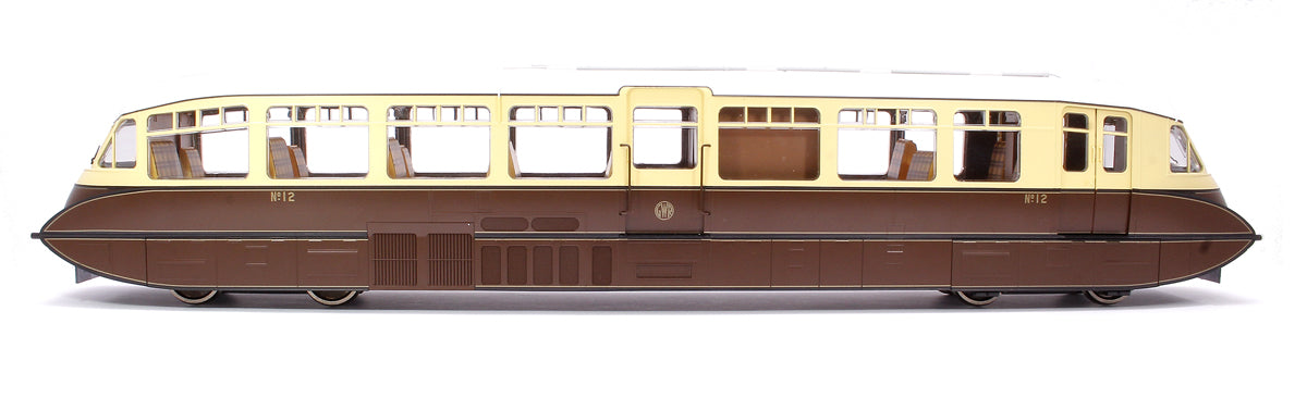 Streamlined Railcar 12 Lined Chocolate & Cream GWR Monogram Diesel Locomotive - DCC Fitted