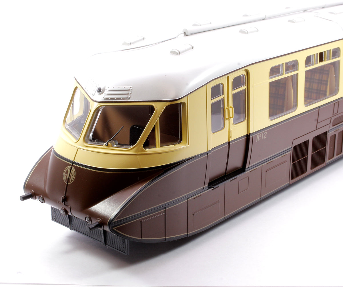 Streamlined Railcar 12 Lined Chocolate & Cream GWR Monogram Diesel Locomotive - DCC Fitted